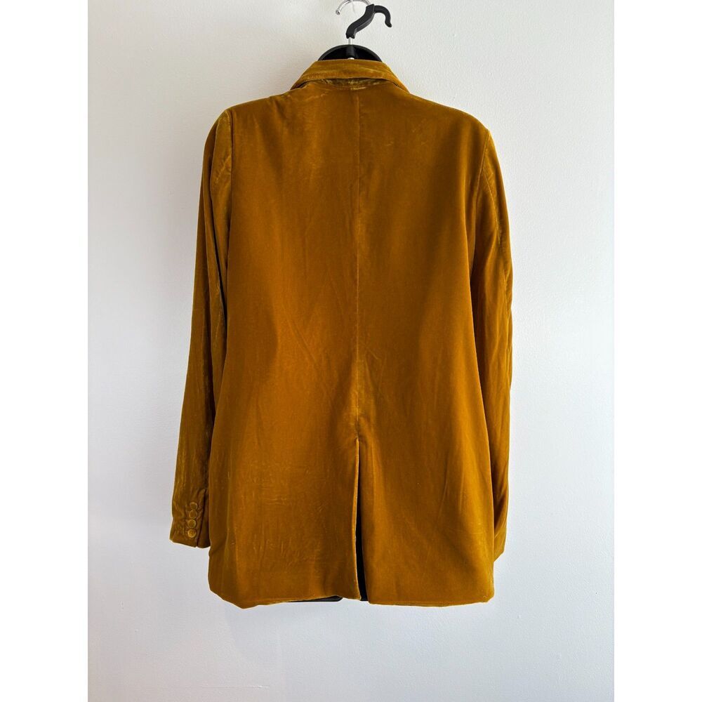 Staud Velvet Pantsuit, Size S/6, Butterscotch, Blazer & Wide-Leg Pants - Picture 3 of 14